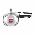 UCOOK Silvo 3L Aluminium Pressure Cooker , Bulging Shape, Inner Lid, Silver