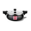 UCOOK Smart 3-in-1 3L Hard Anodised Handi Pressure Cooker , Induction, Strainer, Glass Lid, Black