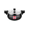 UCOOK Smart 3-in-1 5L Hard Anodised Handi Pressure Cooker ,  Induction, Strainer, Glass Lid, Black