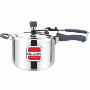 UCOOK T-3 Triply 5L Pressure Cooker , Stainless Steel, Induction