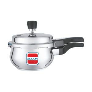 UCOOK Belly Shape 1.5L Stainless Steel Pressure Cooker , Outer Lid, Induction, Silver