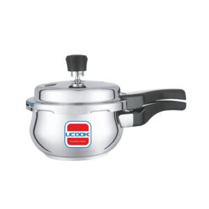 UCOOK Belly Shape 3L Stainless Steel Pressure Cooker , Outer Lid, Induction, Silver