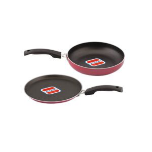UCOOK Nonstick Aluminium Induction Cookware Set - Red (Kadai, Fry Pan, Dosa Tava)