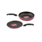 UCOOK Nonstick Aluminium Induction Cookware Set - Red (ry Pan 240mm + Dosa Tava 250mm