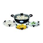 UCOOK Hard Anodised Multi Kadai 280mm with 4 Plates