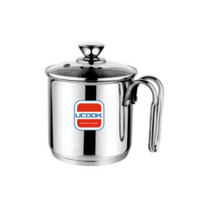 UCOOK Stainless Steel Milk Pot 1.8L with Glass Lid , Induction Base