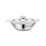 UCOOK Tri-ply Stainless Steel Kadai 1.4L with Steel Lid | 180mm