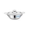 UCOOK Tri-ply Stainless Steel Kadai 2L with Steel Lid | 220mm