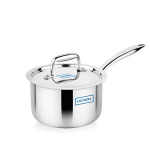 UCOOK Triply Stainless Steel Saucepan 2.5L with Steel Lid | 180mm