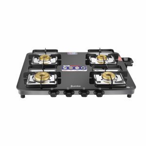 Junto C series Four Burners Glass cooktop, Black.
