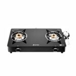 Junto Z Series 2 Burner Gas Stove , Glass Cooktop, Black