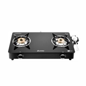 Junto Z Series 2 Burner Gas Stove , Glass Cooktop, Black