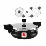 Salford Xpert 3L Hard Anodised 3-in-1 Outer Lid Pressure Cooker , Induction Compatible , Black