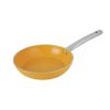 Salford Yellow Forged Ceramic Frypan 240 MM with Stainless Steel Tubular Handle, Induction Compatible