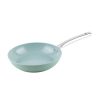 SALFORD Green Forged Ceramic Nonstick Frypan 240 MM with  Glass Lid, Stainless Steel Tubular Handle , Induction Compatible