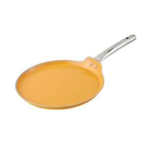 Salford Yellow Forged Ceramic Dosa Tava 280 MM , Stainless Steel  Tubular Handle ,  Induction Compatible
