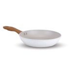 Salford White Spatter Non-Stick Frypan 240 MM ,Wooden Handle, Induction Compatible