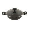 Salford Black Spatter Non-Stick Kadai 240 MM , Bakelite Handle , Induction Compatible
