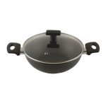 Salford Black Spatter Non-Stick Kadai 240 MM , Bakelite Handle , Induction Compatible