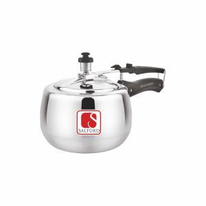 Salford Curvy Plus 2L  Inner Lid Oval  Shape Aluminium Pressure Cooker , Induction & Gas Compatible , 5 Years Warranty, Silver