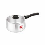 Salford 1.5L Aluminium Tea and Milk Pan with Glass Lid, Induction & Gas Compatible