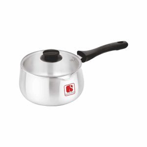 Salford 1.5L Aluminium Tea and Milk Pan with Glass Lid, Induction & Gas Compatible