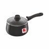 Salford 2L Hard Anodised Tea & Milk Pan with Glass Lid , Induction Compatible, Black