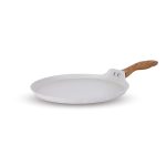 Salford White Spatter Non-Stick Tava 260 MM , Wooden Handle, Induction Compatible