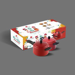 Salford Tim & Tam Mini Cooker + Casserole server set of 2 , Compact and Functional Mini Cookware , 800 ml Mini Cooker and Casserole , Red