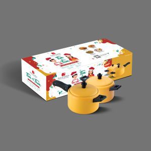 Salford Tim & Tam Mini Cooker + Casserole server set of 2 , Compact and Functional Mini Cookware , 800 ml Mini Cooker and Casserole ,Yellow